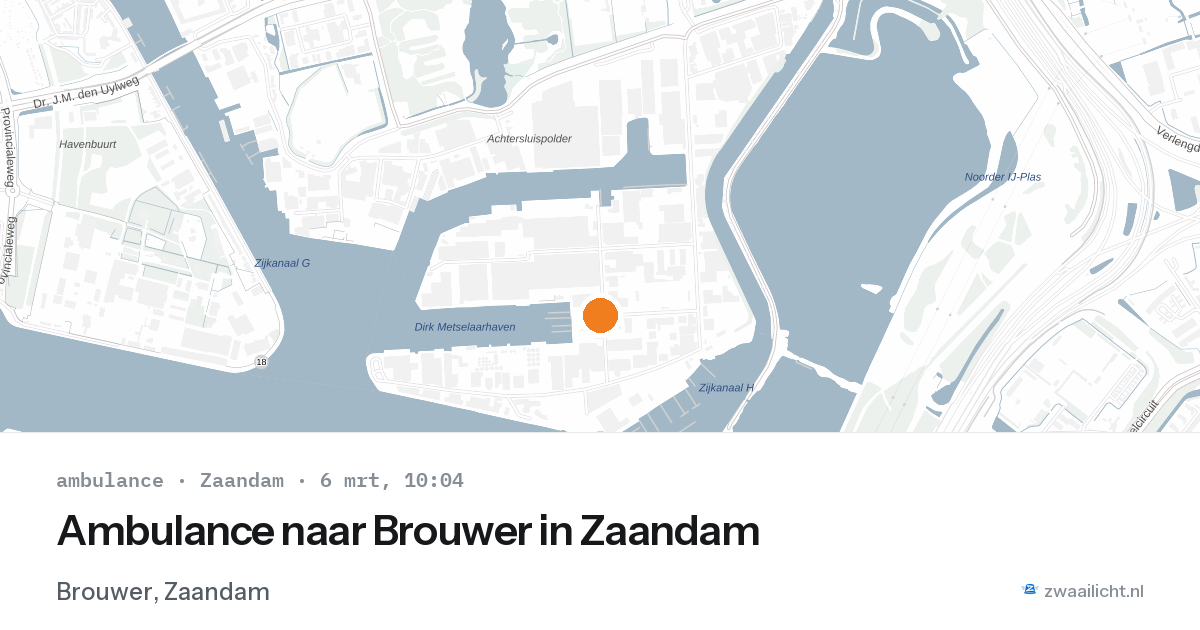 Ambulance naar Brouwer in Zaandam — 6 mrt 2026