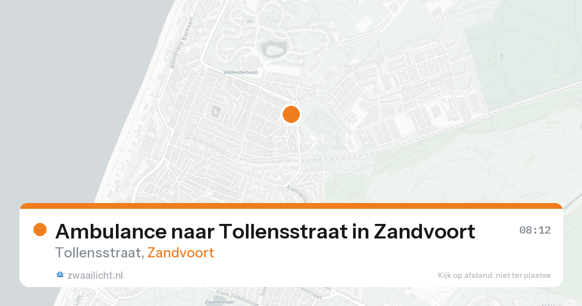 Ambulance naar Tollensstraat in Zandvoort — 26 aug 2026