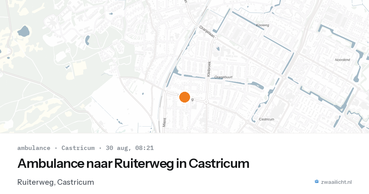 Ambulance naar Ruiterweg in Castricum — 30 aug 2026