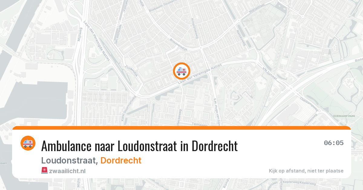Ambulance naar Loudonstraat in Dordrecht — 20 jun 2026