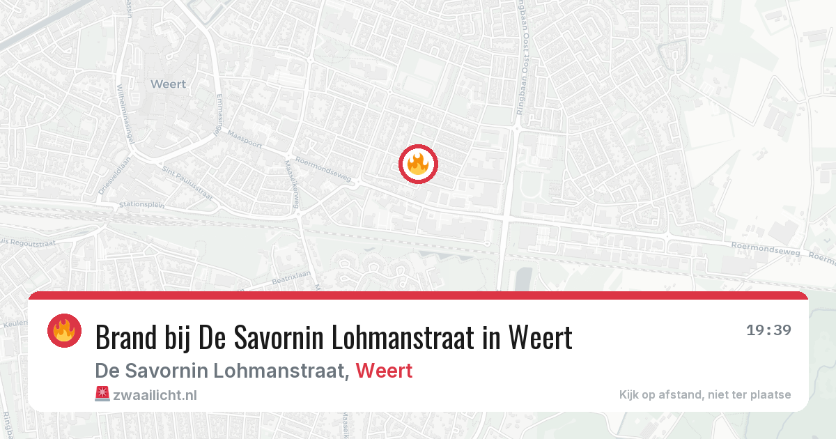 Brand bij De Savornin Lohmanstraat in Weert — 31 mrt 2026