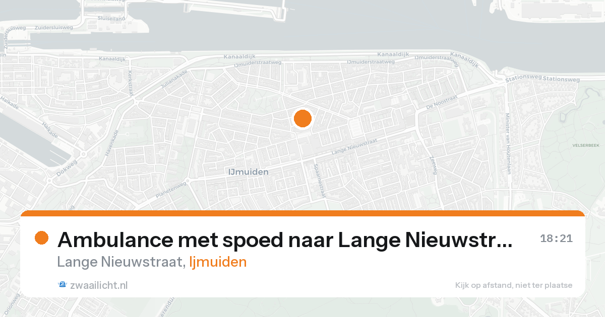 Ambulance met spoed naar Lange Nieuwstraat in Ijmuiden — 21 aug 2026