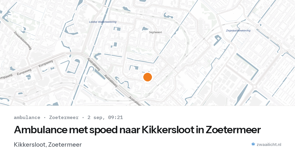 Ambulance met spoed naar Kikkersloot in Zoetermeer — 2 sep 2026