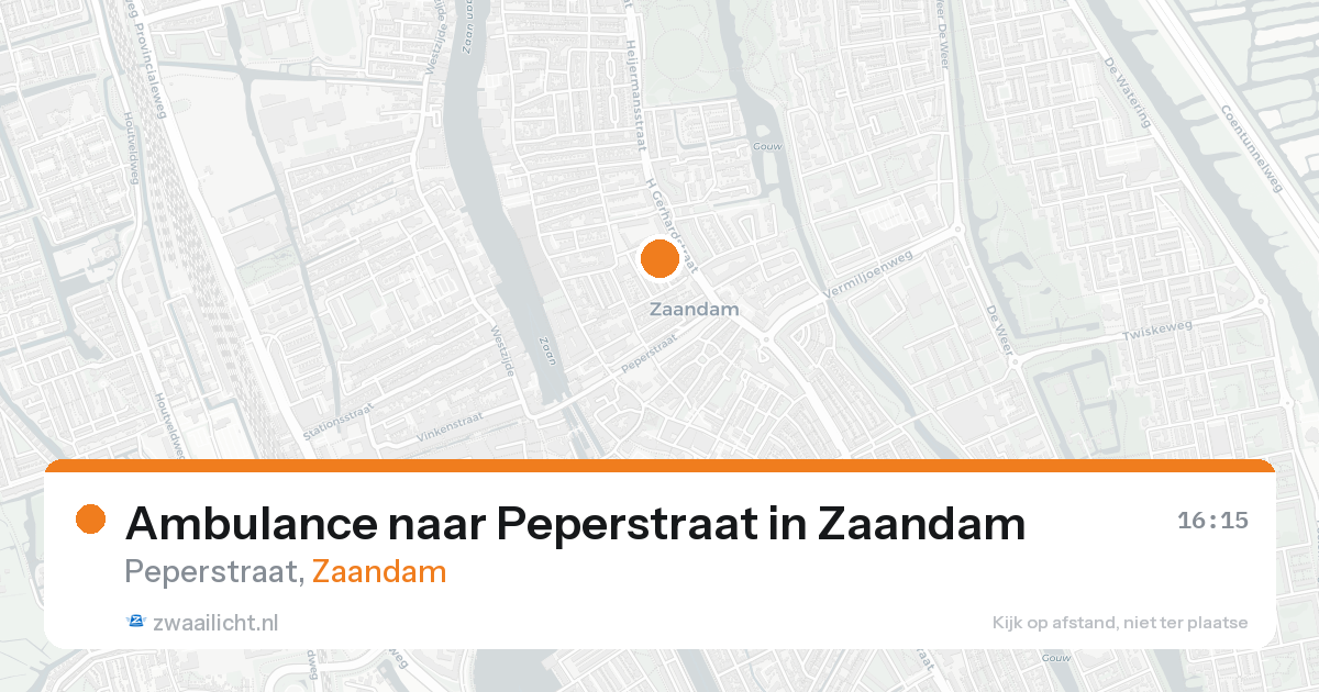 Ambulance naar Peperstraat in Zaandam — 15 aug 2026