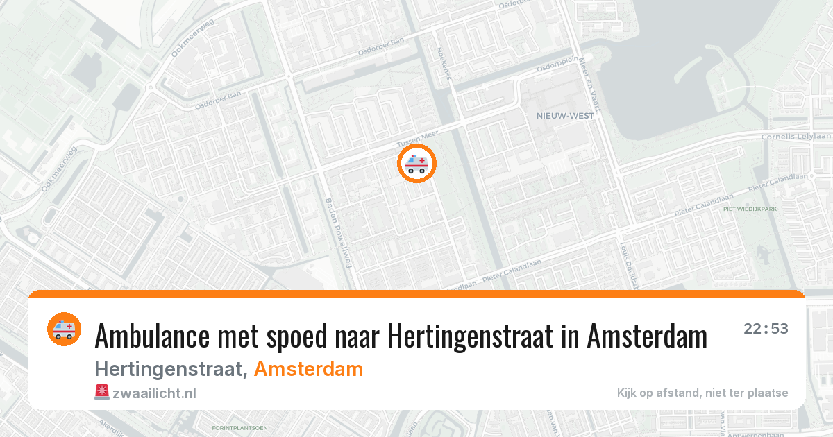 Ambulance met spoed naar Hertingenstraat in Amsterdam — 27 mrt 2026