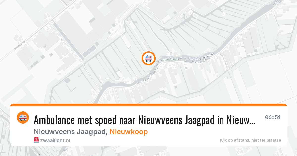 Ambulance met spoed naar Nieuwveens Jaagpad in Nieuwkoop — 13 aug 2026