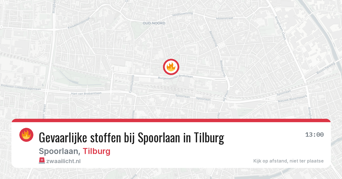 Gevaarlijke stoffen bij Spoorlaan in Tilburg — 25 jun 2026