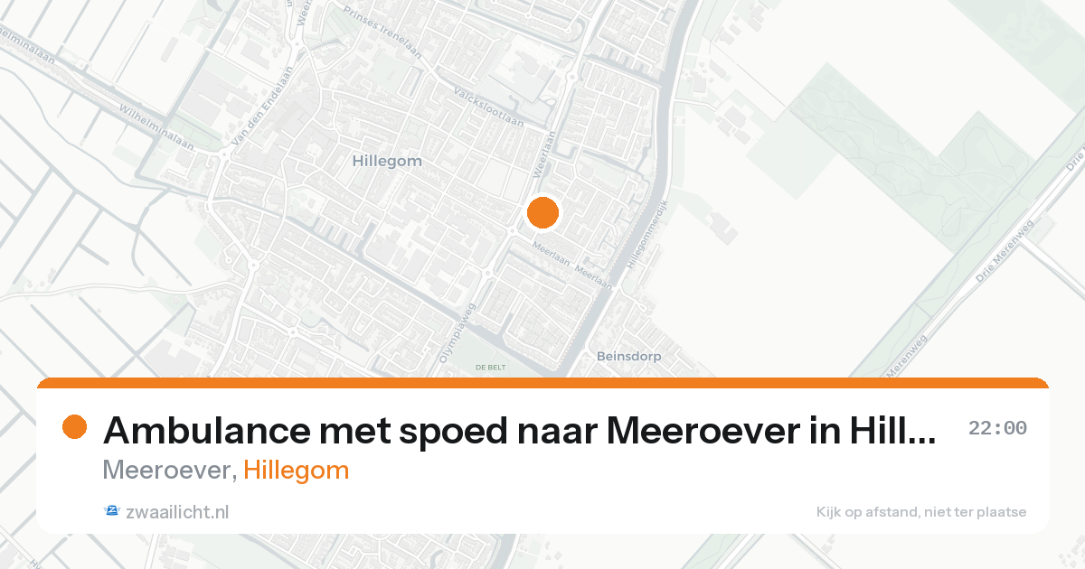 Ambulance met spoed naar Meeroever in Hillegom — 24 aug 2026