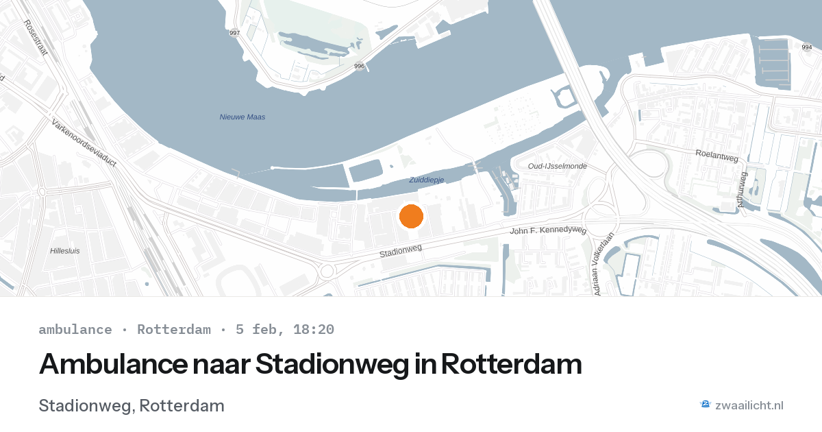 Ambulance naar Stadionweg in Rotterdam — 5 feb 2026