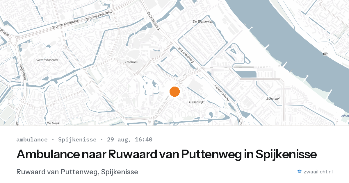 Ambulance naar Ruwaard van Puttenweg in Spijkenisse — 29 aug 2026