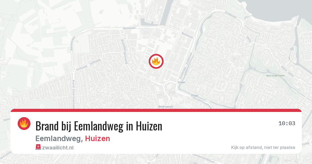 Brand bij Eemlandweg in Huizen — 20 jun 2026