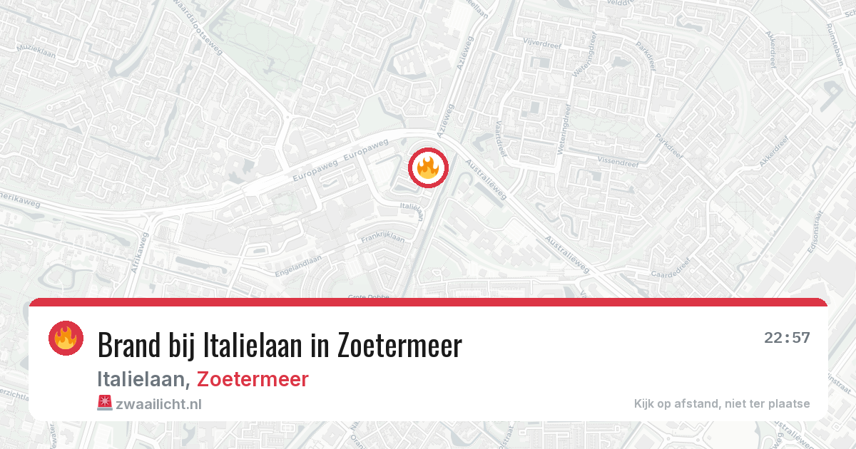 Brand bij Italielaan in Zoetermeer — 25 feb 2026