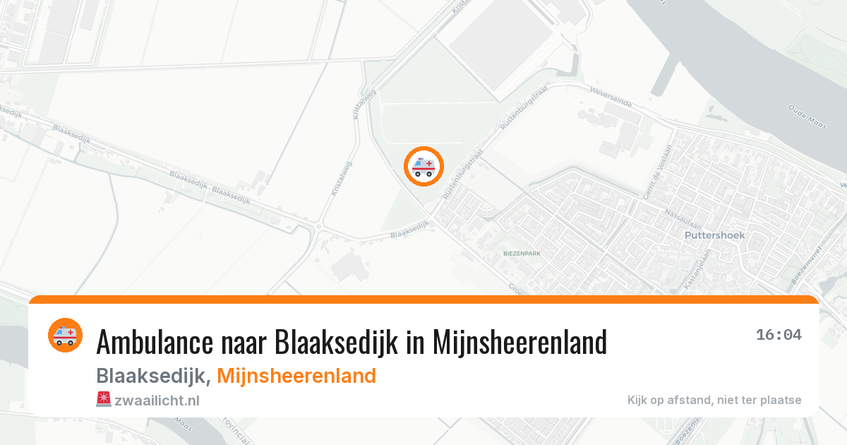 Ambulance naar Blaaksedijk in Mijnsheerenland — 1 aug 2026