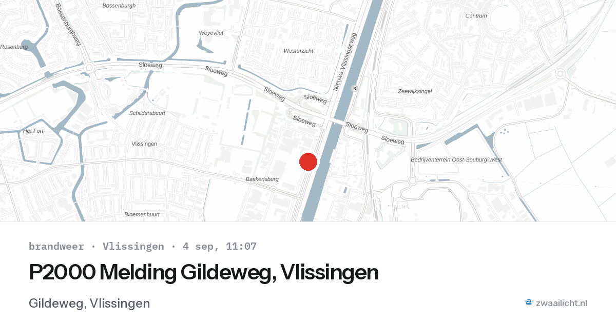 P2000 Melding Gildeweg, Vlissingen — 4 sep 2026