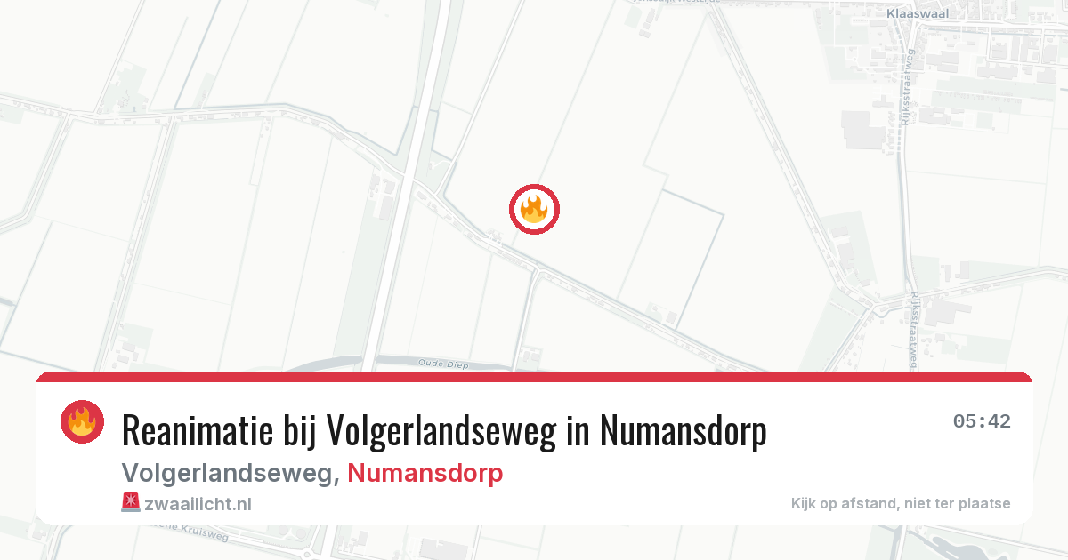 Reanimatie bij Volgerlandseweg in Numansdorp — 15 jun 2026