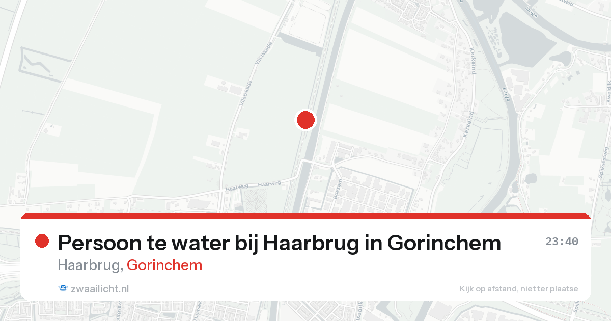 Persoon te water bij Haarbrug in Gorinchem — 21 aug 2026
