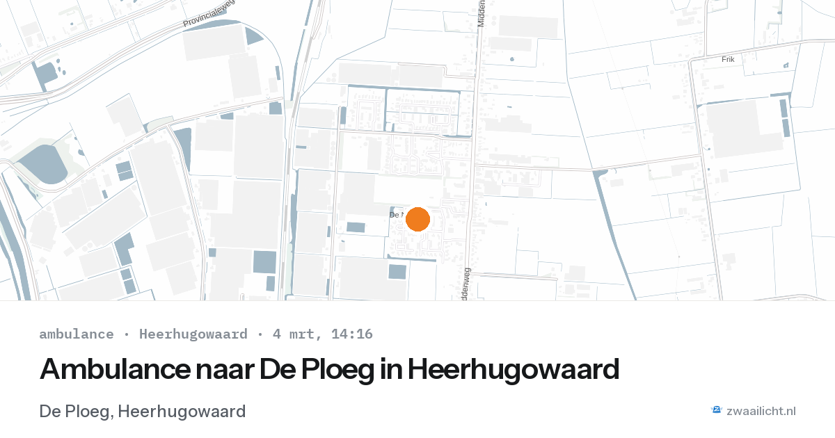 Ambulance naar De Ploeg in Heerhugowaard — 4 mrt 2026