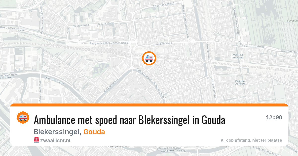 Ambulance met spoed naar Blekerssingel in Gouda — 16 mrt 2026