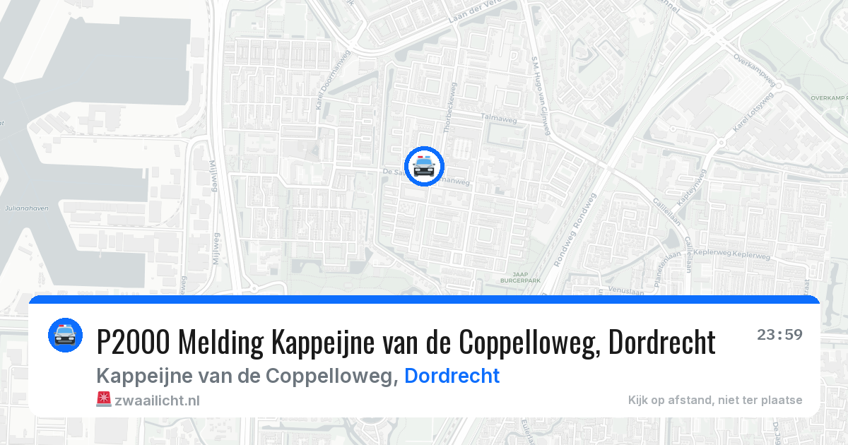 P2000 Melding Kappeijne van de Coppelloweg, Dordrecht — 13 apr 2026