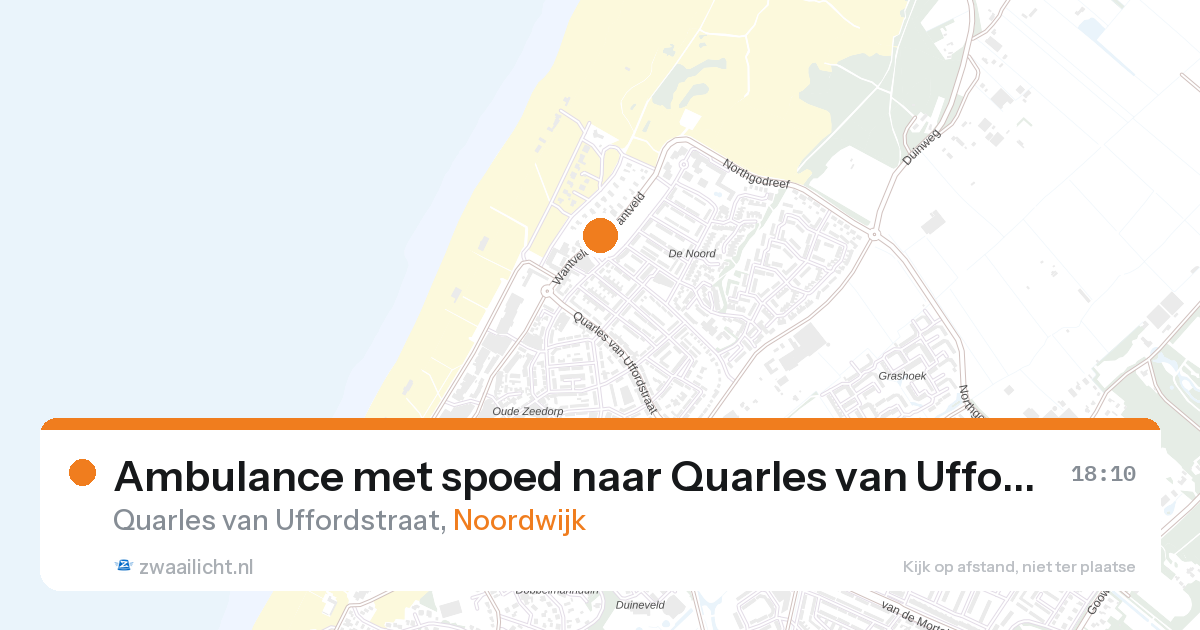 Ambulance met spoed naar Quarles van Uffordstraat in Noordwijk — 23 jul 2026