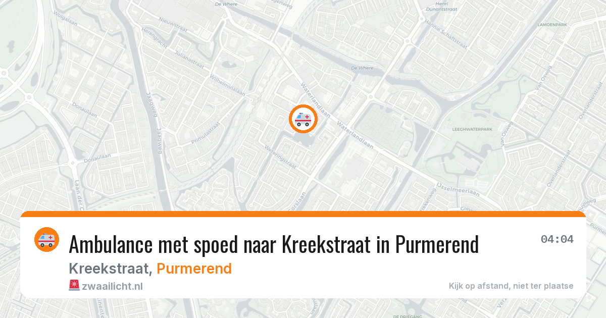Ambulance met spoed naar Kreekstraat in Purmerend — 29 apr 2026