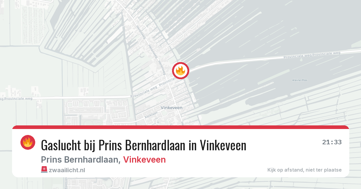 Gaslucht bij Prins Bernhardlaan in Vinkeveen — 23 jun 2026