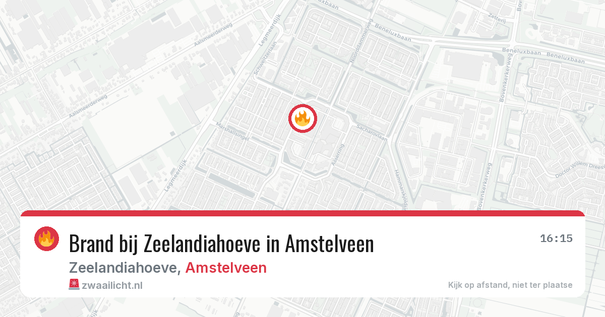 Brand bij Zeelandiahoeve in Amstelveen — 12 aug 2026