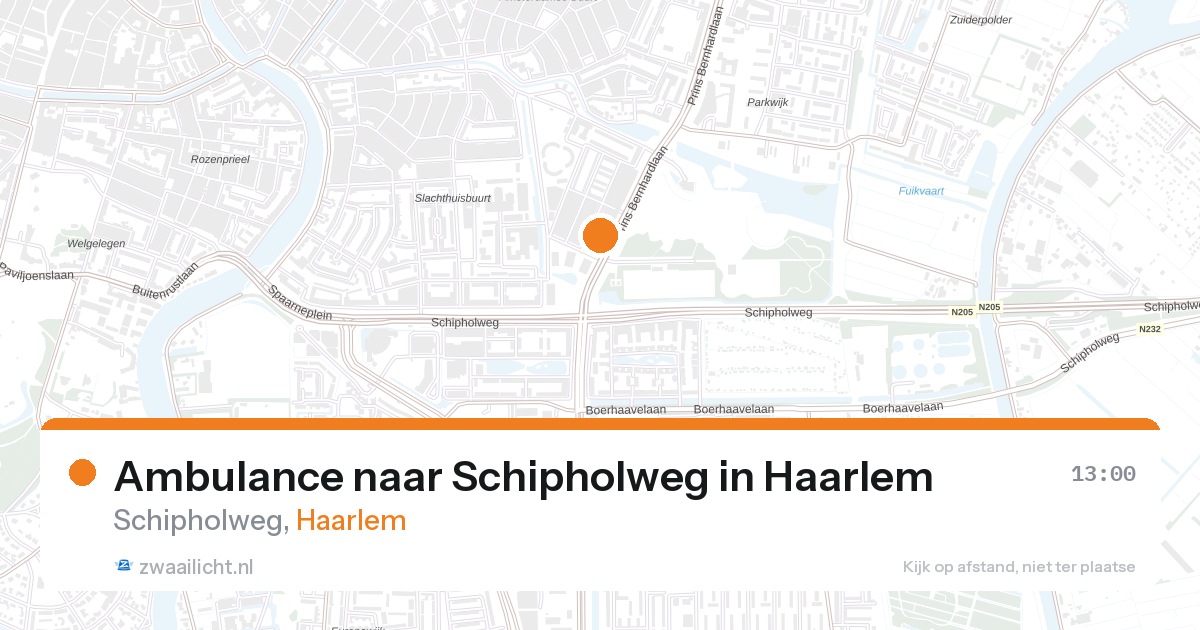 Ambulance naar Schipholweg in Haarlem — 28 aug 2026
