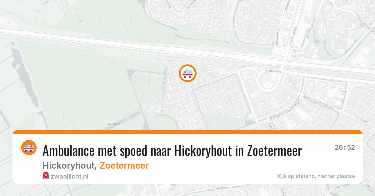 Ambulance met spoed naar Hickoryhout in Zoetermeer — 26 mrt 2026
