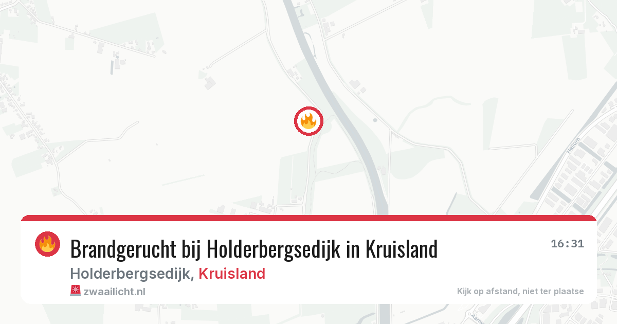 Brandgerucht bij Holderbergsedijk in Kruisland — 12 aug 2026