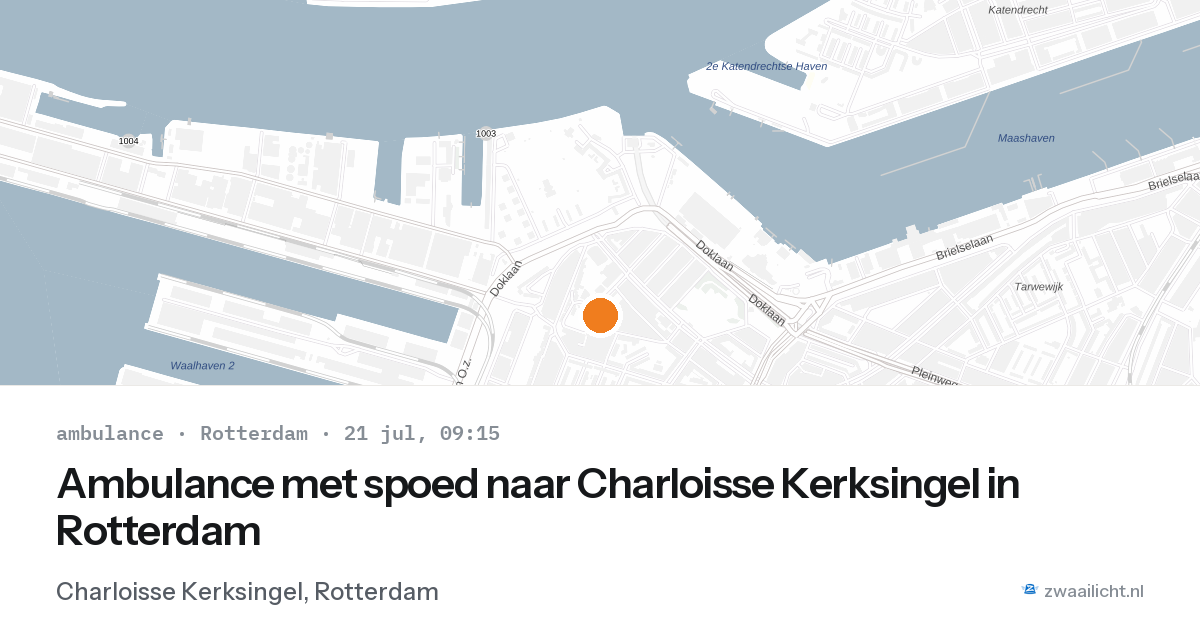 Ambulance met spoed naar Charloisse Kerksingel in Rotterdam — 21 jul 2026