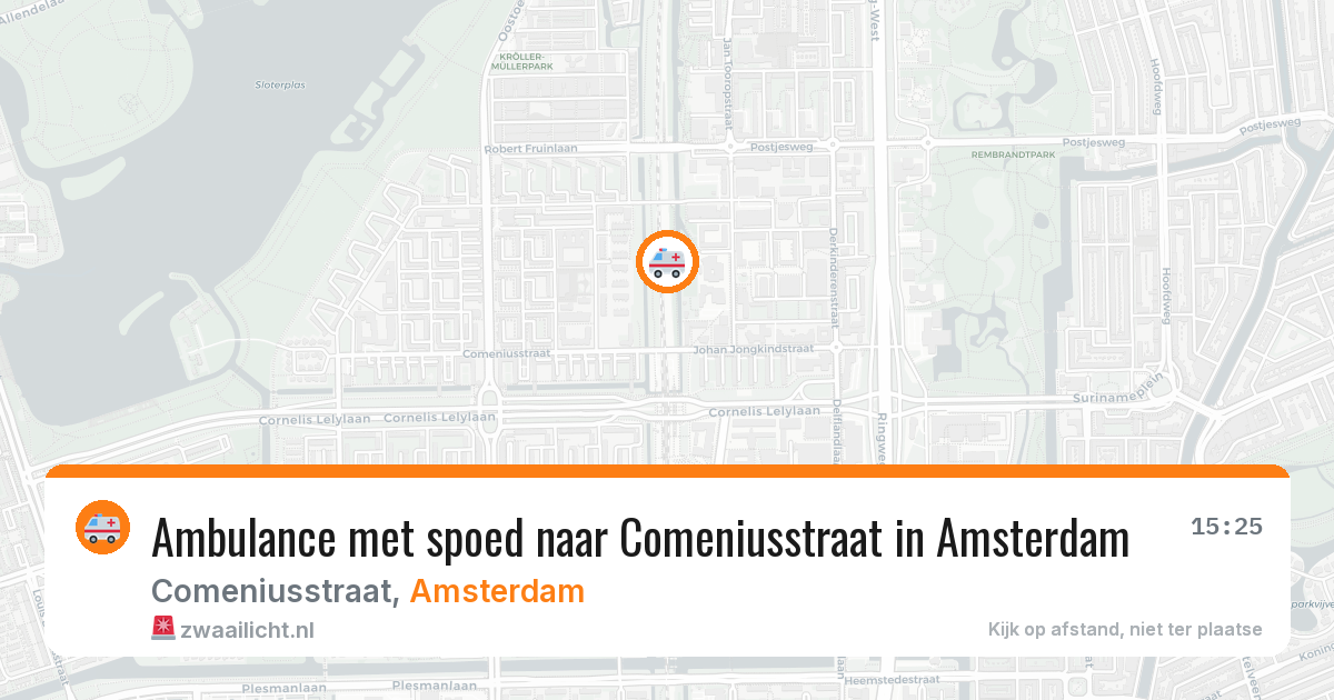 Ambulance met spoed naar Comeniusstraat in Amsterdam — 21 mrt 2026