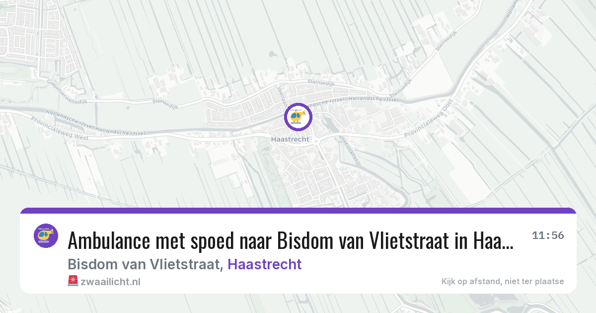 Ambulance met spoed naar Bisdom van Vlietstraat in Haastrecht — 4 jul 2026
