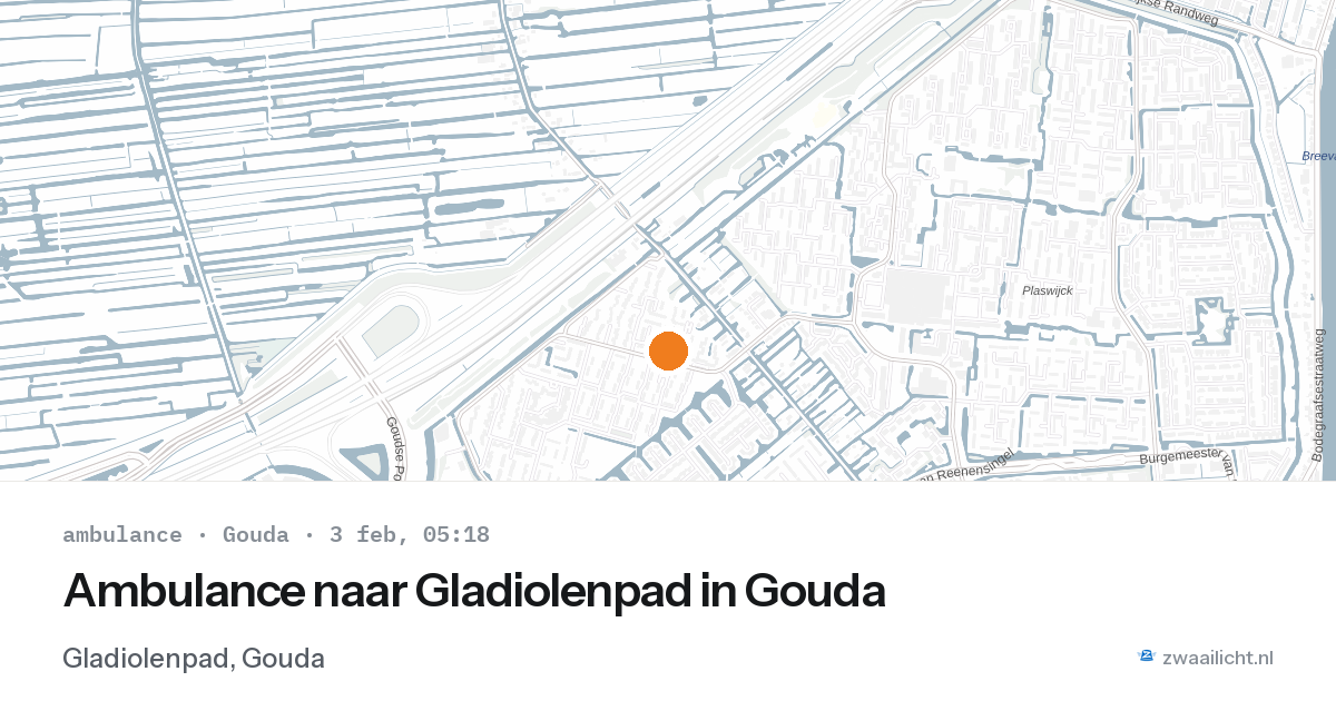 Ambulance naar Gladiolenpad in Gouda — 3 feb 2026