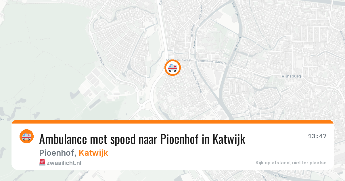 Ambulance met spoed naar Pioenhof in Katwijk — 2 aug 2026