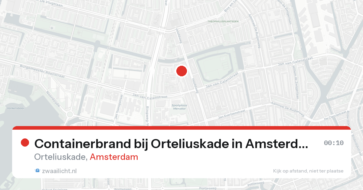 Containerbrand bij Orteliuskade in Amsterdam — 24 mei 2026