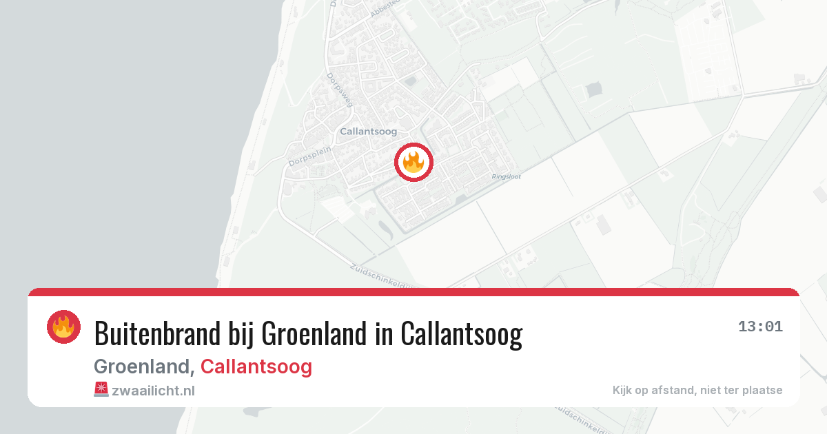 Buitenbrand bij Groenland in Callantsoog — 17 apr 2026