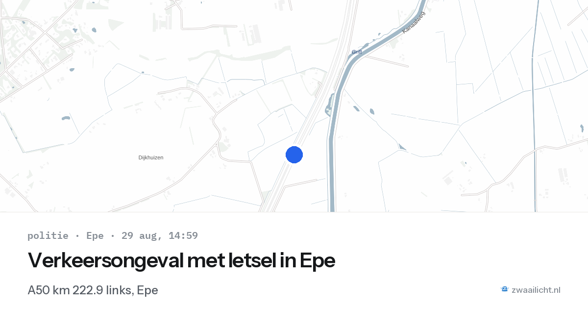 Verkeersongeval met letsel in Epe — 29 aug 2026