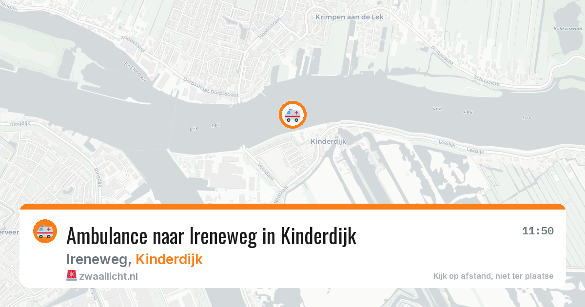 Ambulance naar Ireneweg in Kinderdijk — 17 jul 2026