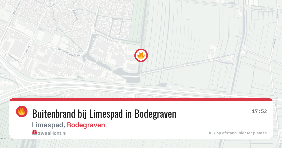 Buitenbrand bij Limespad in Bodegraven — 9 jul 2026