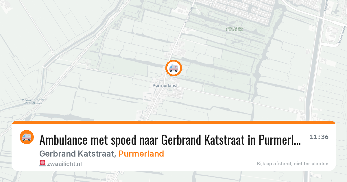 Ambulance met spoed naar Gerbrand Katstraat in Purmerland — 24 apr 2026