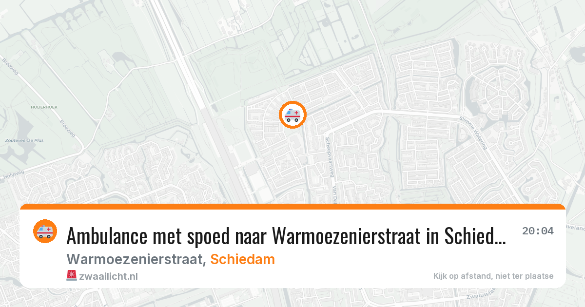Ambulance met spoed naar Warmoezenierstraat in Schiedam — 22 jun 2026