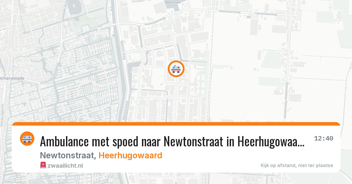 Ambulance met spoed naar Newtonstraat in Heerhugowaard — 28 feb 2026