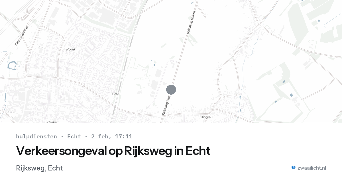 Verkeersongeval op Rijksweg in Echt — 2 feb 2026