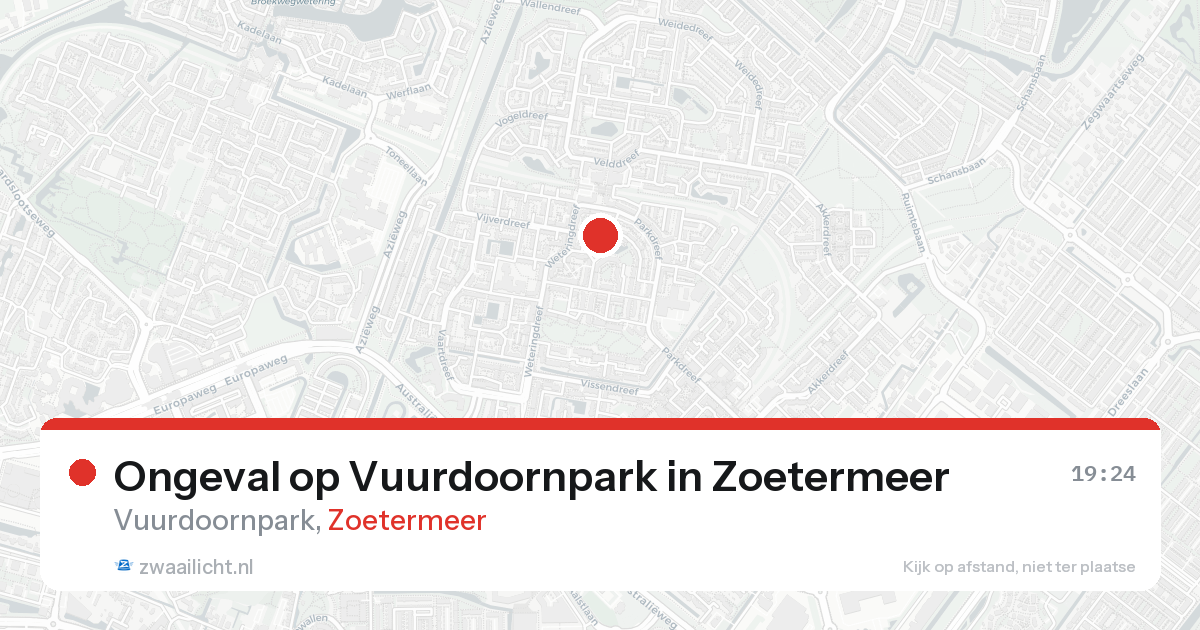 Ongeval op Vuurdoornpark in Zoetermeer — 17 aug 2026