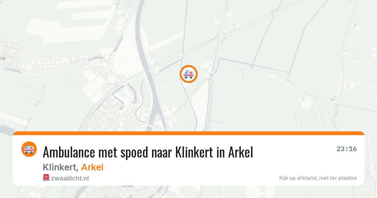Ambulance met spoed naar Klinkert in Arkel — 23 mei 2026