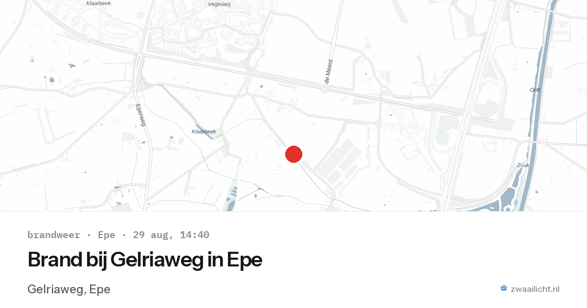 Brand bij Gelriaweg in Epe — 29 aug 2026