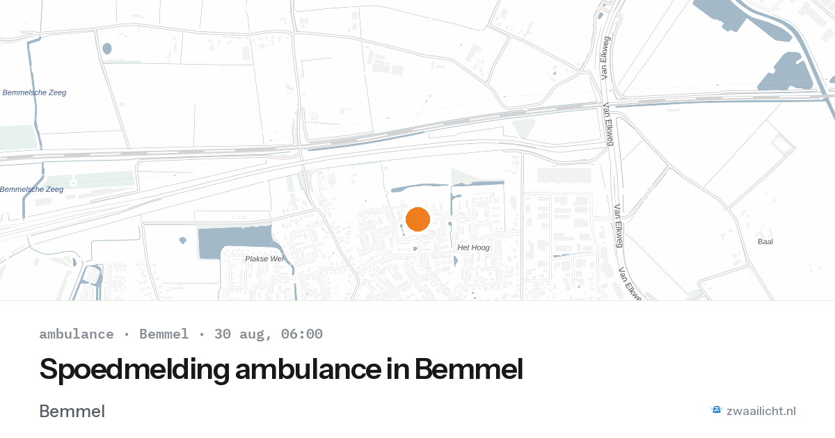 Spoedmelding ambulance in Bemmel — 30 aug 2026