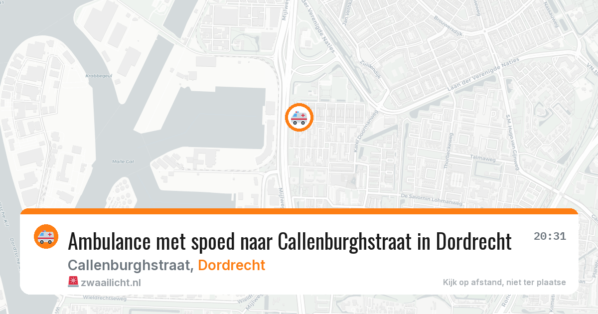 Ambulance met spoed naar Callenburghstraat in Dordrecht — 11 jul 2026