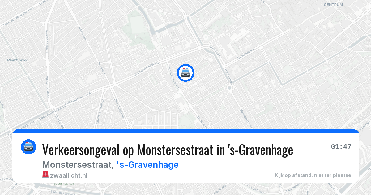 Verkeersongeval op Monstersestraat in 's-Gravenhage — 26 mrt 2026